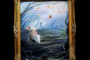 Pig as Bunny on a Windy Day