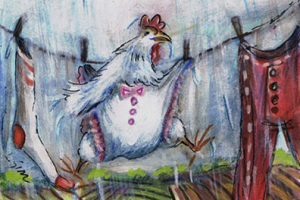 Chicken on a Clothes Line