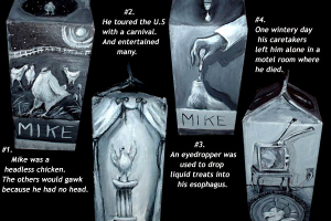 Milk Carton Montage of Mike the Headless Chicken