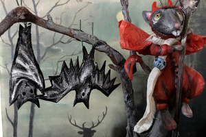 Halloween Clay Figurines in Trees