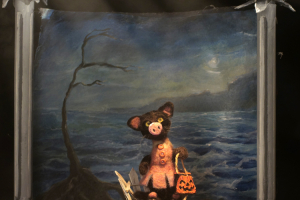 Pig Cat Ocean Backdrop